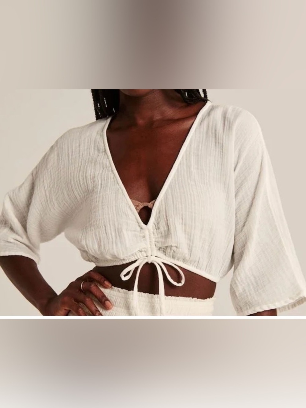 Abercrombie & Fitch NWT cotton gauze swim top cover up, small